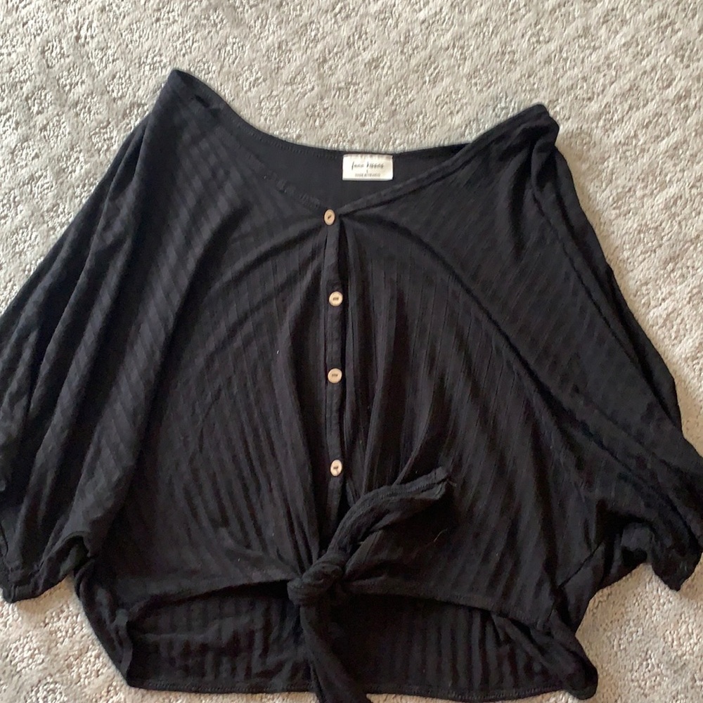 black flowy shirt